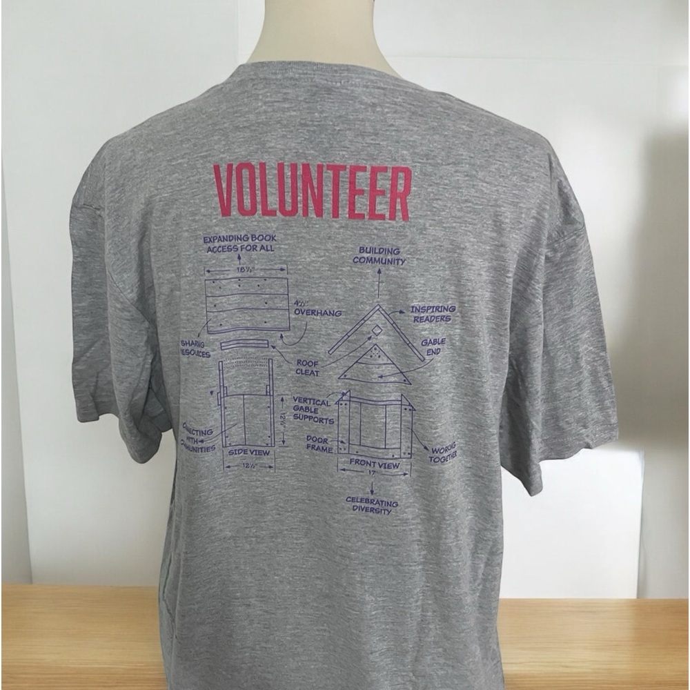 The Little Free Library Volunteer T-Shirt * Building Community * New without Tag - Picture 5 of 15